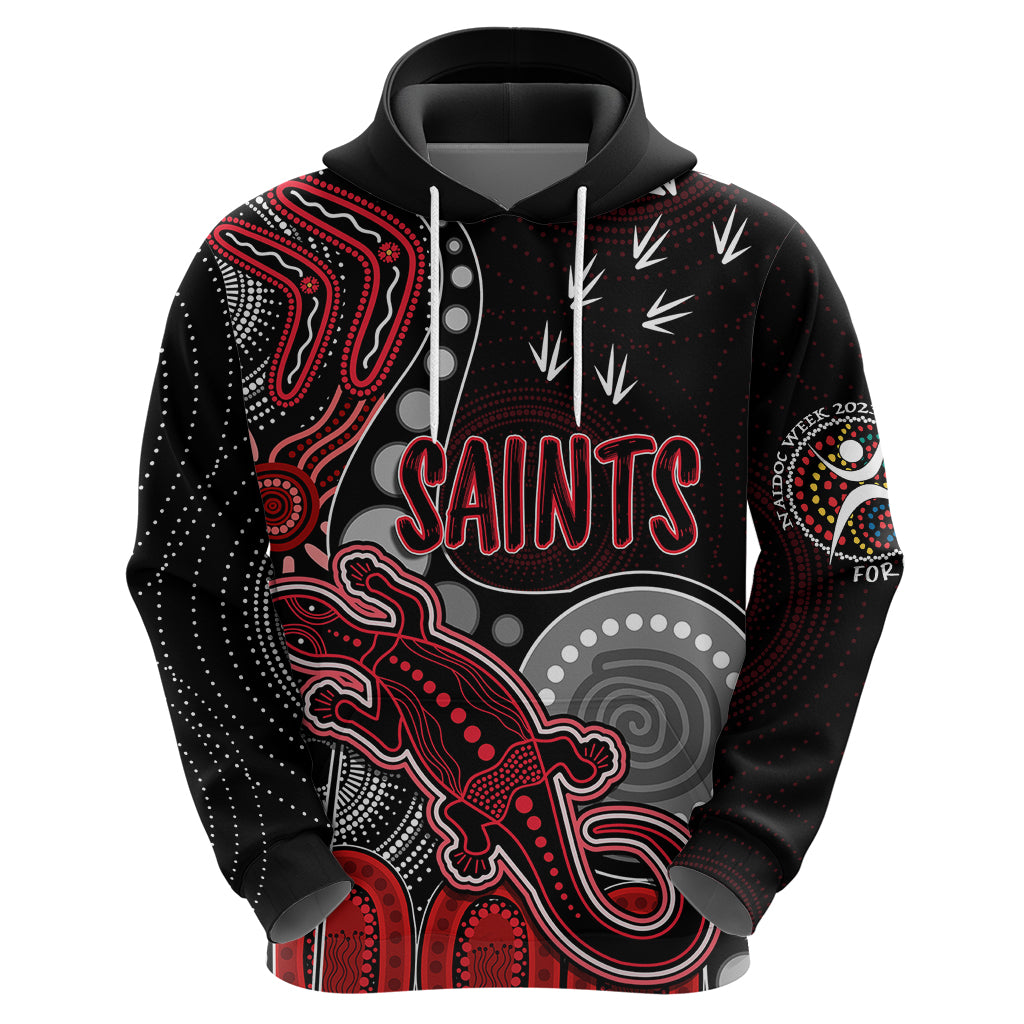 Personalised NAIDOC Week 2023 AFL Saints Hoodie Aboriginal Dot Art Lizard Mix Boomerang LT7 - Vibe Hoodie Shop