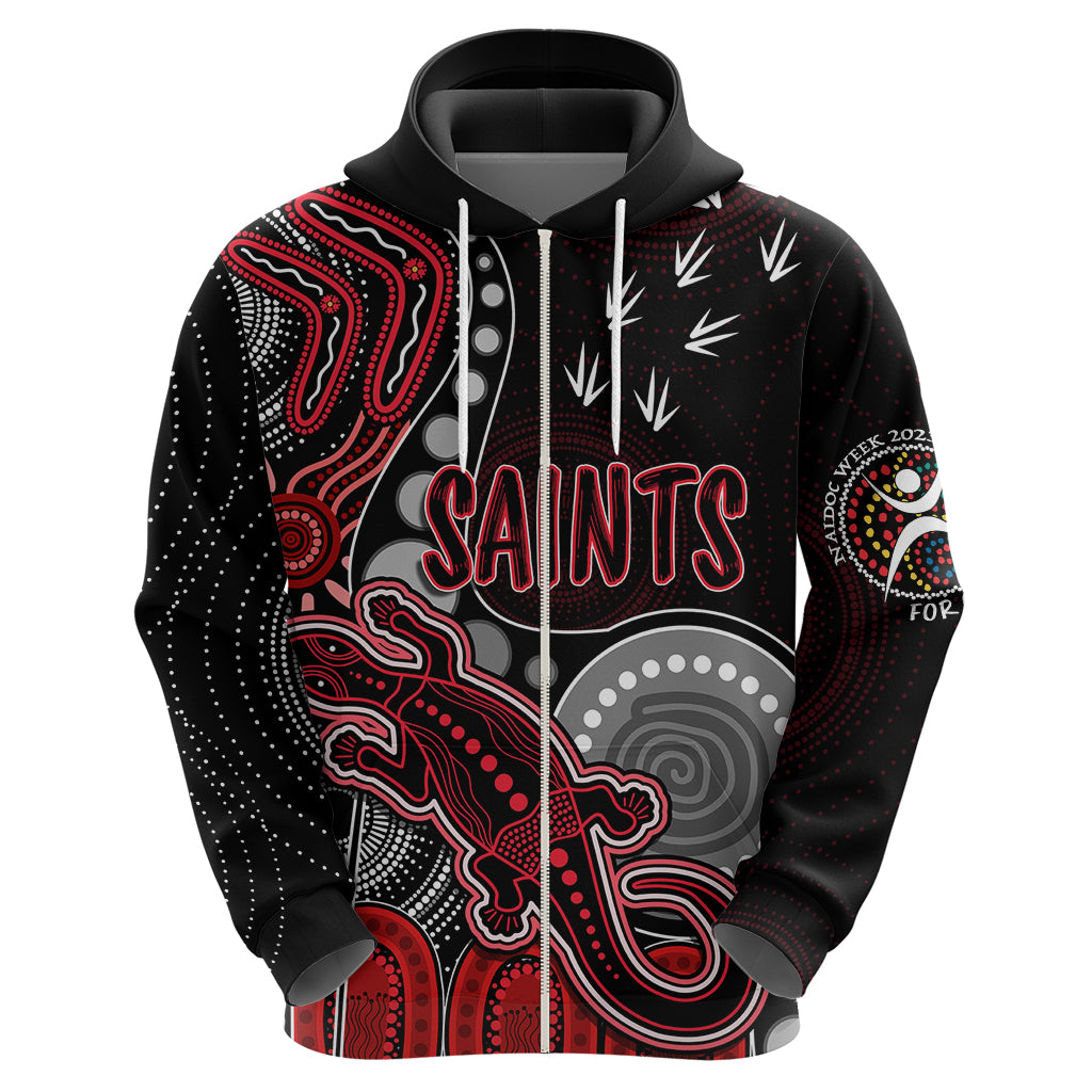 Personalised NAIDOC Week 2023 AFL Saints Hoodie Aboriginal Dot Art Lizard Mix Boomerang LT7 - Vibe Hoodie Shop