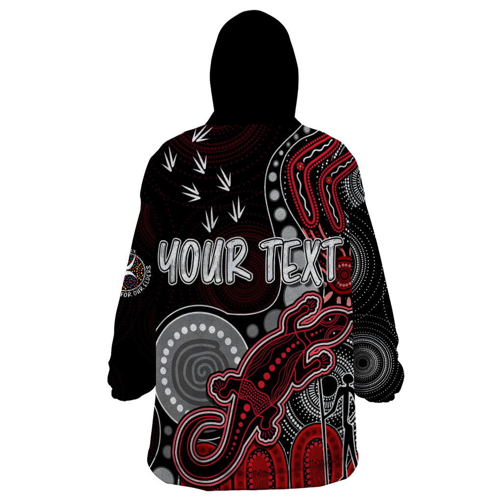 Personalised NAIDOC Week 2023 AFL Saints Wearable Blanket Hoodie Aboriginal Dot Art Lizard Mix Boomerang - Vibe Hoodie Shop