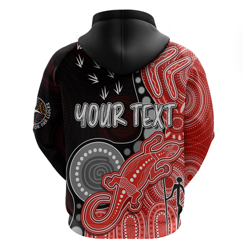 Personalised NAIDOC Week 2023 AFL Swans Hoodie Aboriginal Dot Art Lizard Mix Boomerang LT7 - Vibe Hoodie Shop