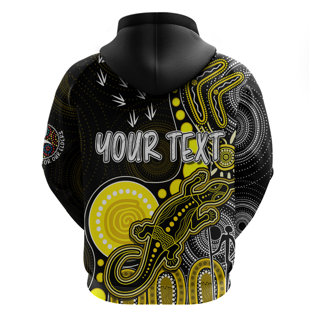 Personalised NAIDOC Week 2023 AFL Tigers Hoodie Aboriginal Dot Art Lizard Mix Boomerang LT7 - Vibe Hoodie Shop
