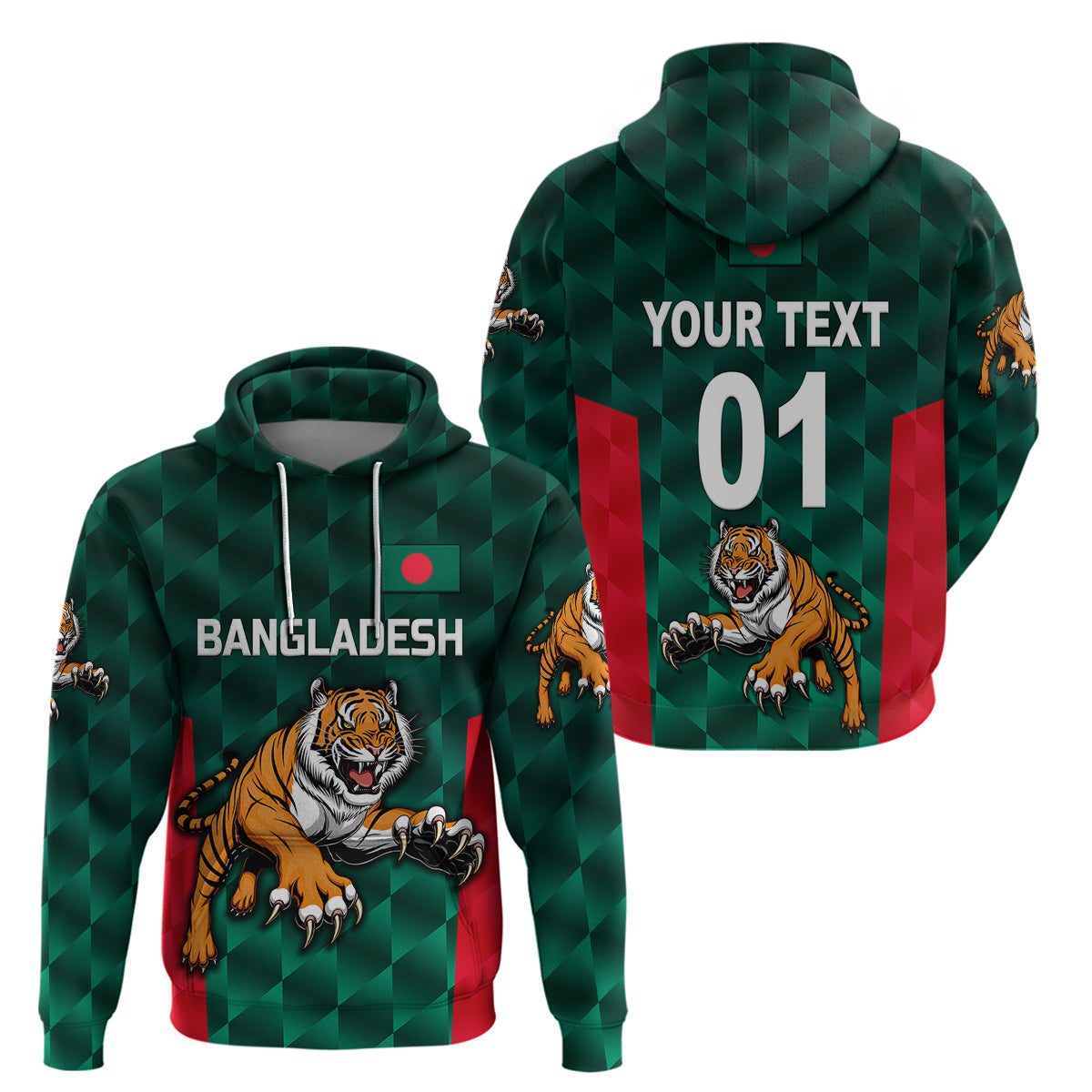 (Custom Personalised) Bangladesh Cricket Hoodie Special Style The Tigers LT8 - Vibe Hoodie Shop