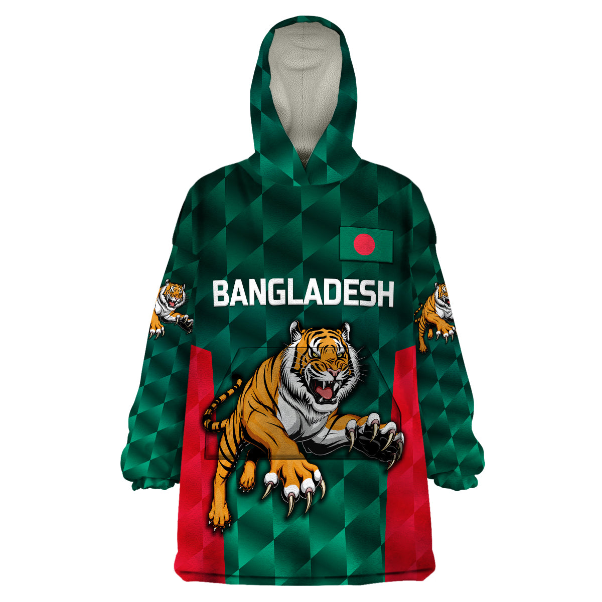 (Custom Personalised) Bangladesh Cricket Wearable Blanket Hoodie Special Style The Tigers - Vibe Hoodie Shop