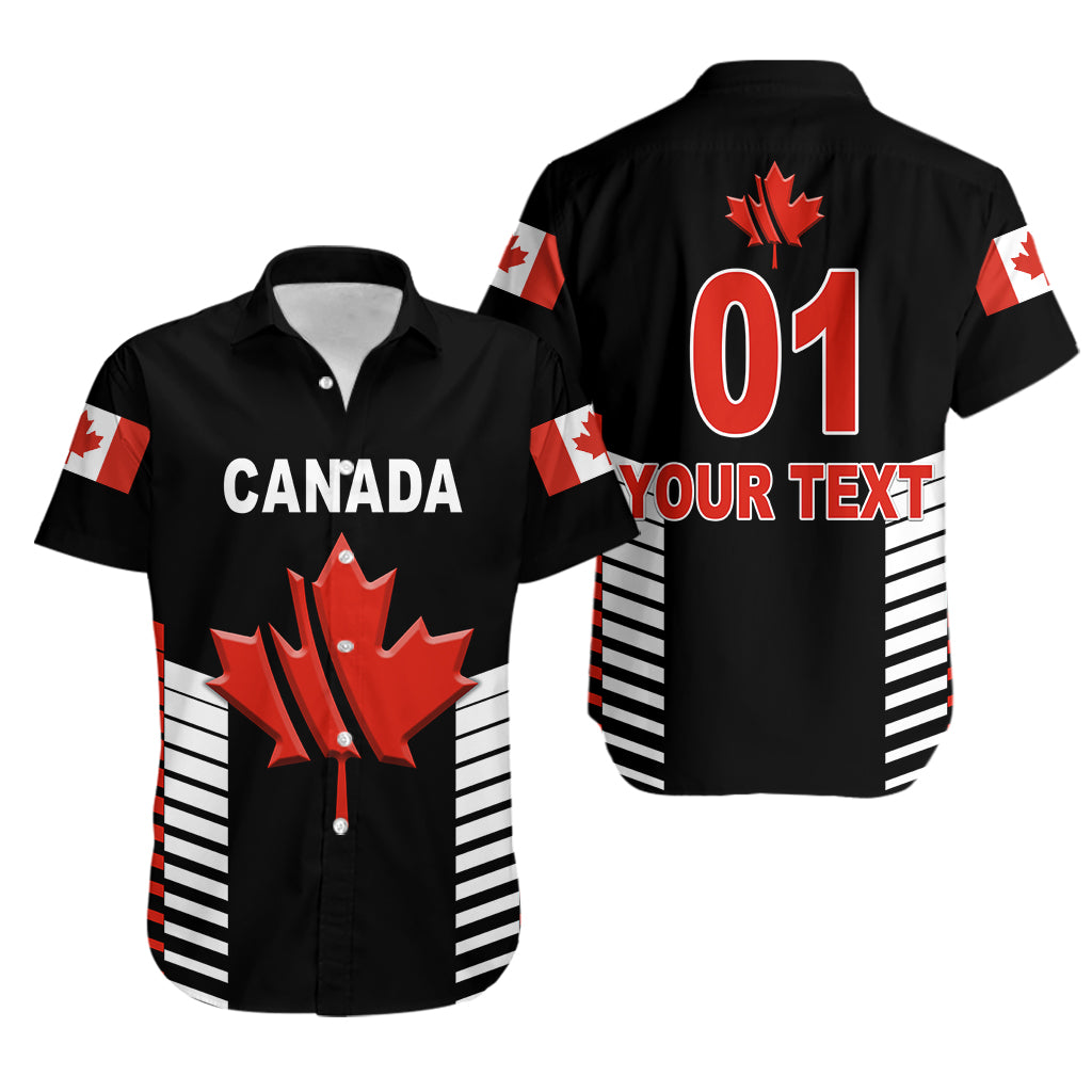(Custom Personalised) Canada Cricket Hawaiian Shirt Maple Leaf Unique Style - Black - Vibe Hoodie Shop