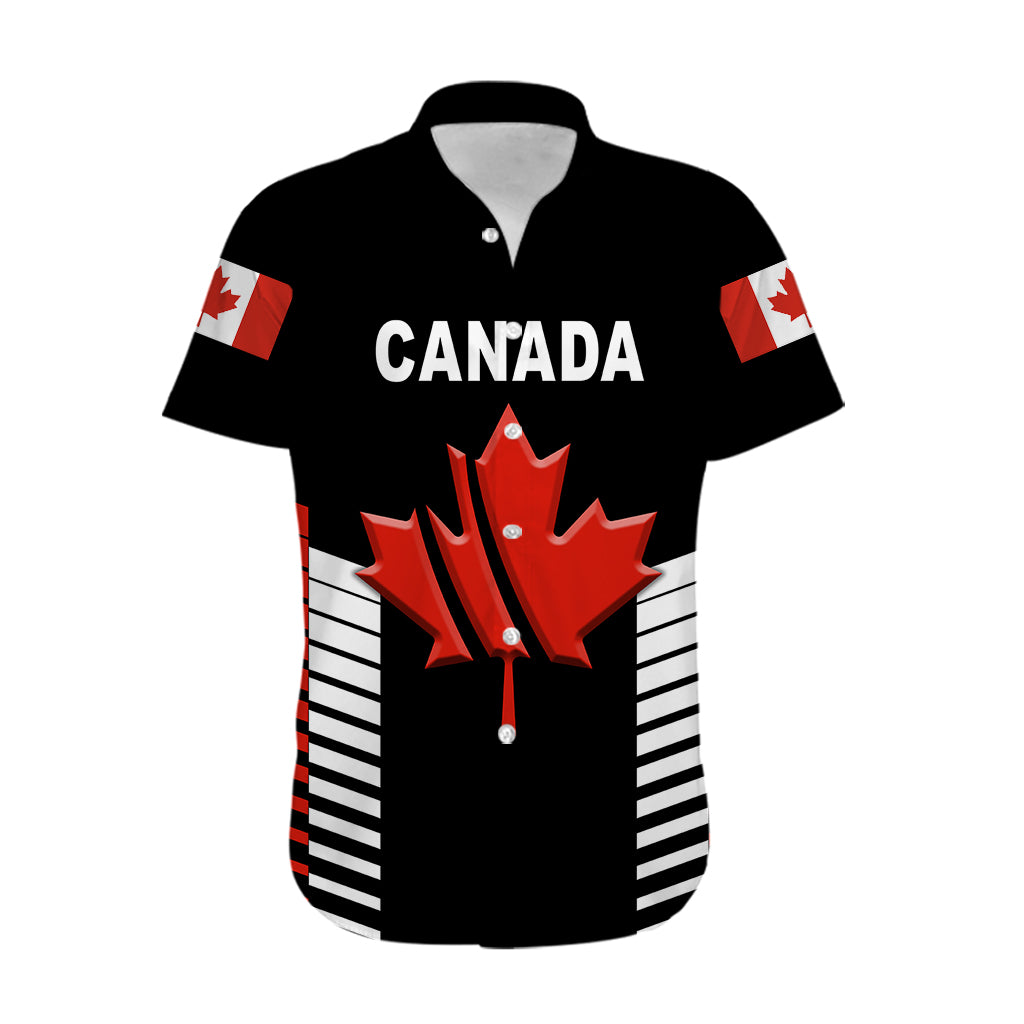 (Custom Personalised) Canada Cricket Hawaiian Shirt Maple Leaf Unique Style - Black - Vibe Hoodie Shop