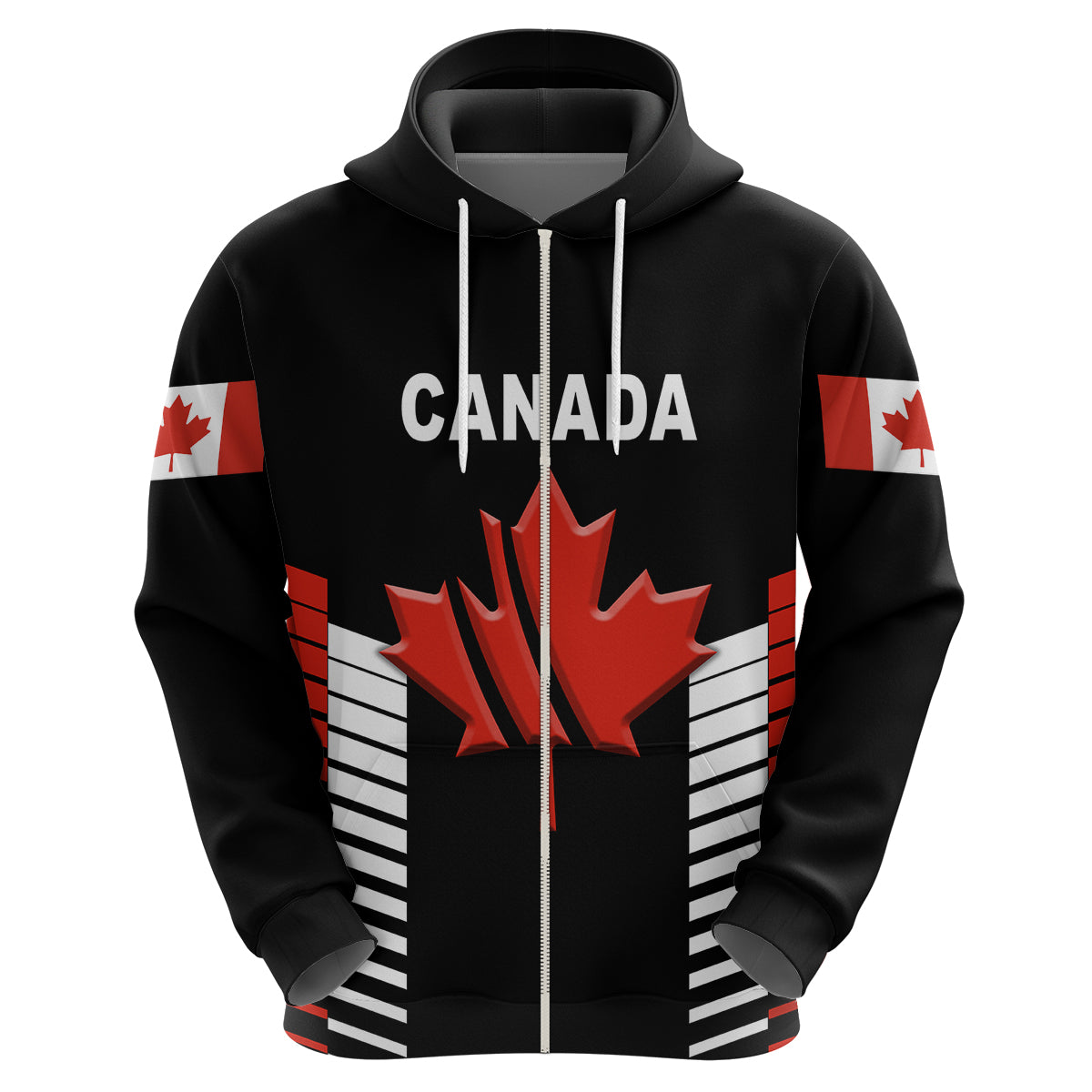 (Custom Personalised) Canada Cricket Hoodie Maple Leaf Unique Style - Black LT8 - Vibe Hoodie Shop