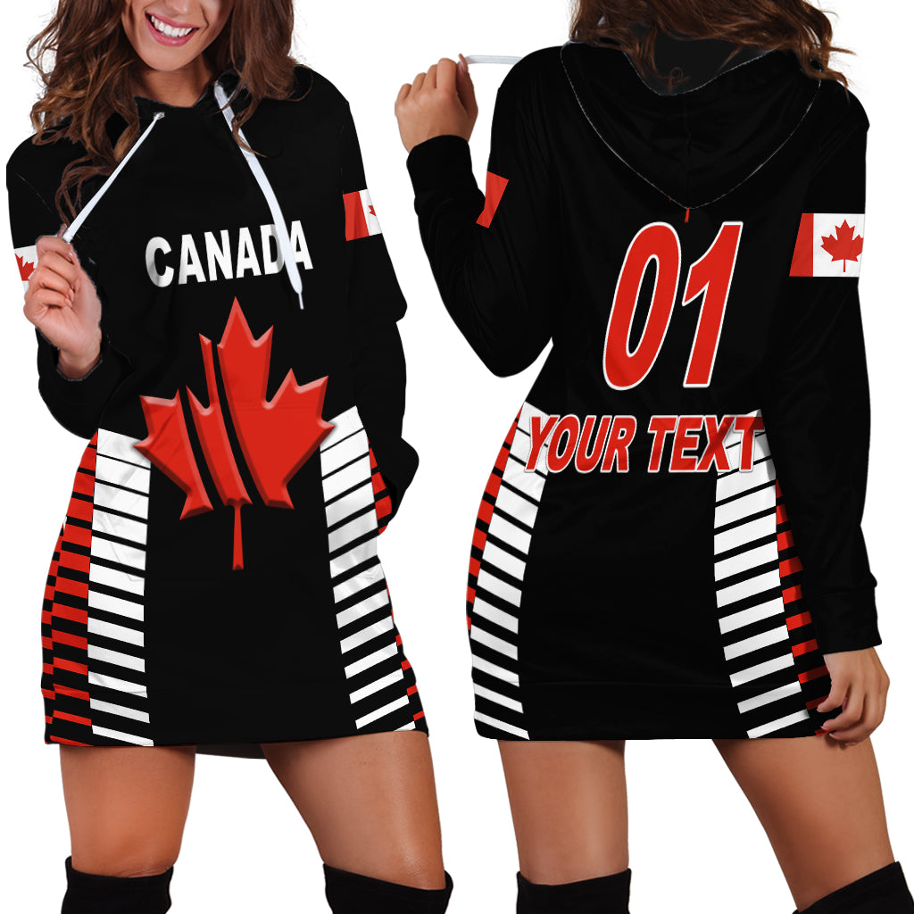 (Custom Personalised) Canada Cricket Hoodie Dress Maple Leaf Unique Style - Black - Vibe Hoodie Shop