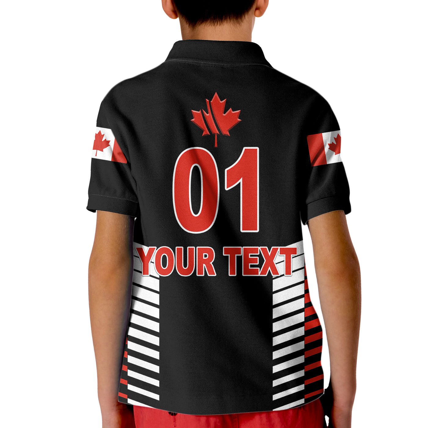 (Custom Personalised) Canada Cricket Kid Polo Shirt Maple Leaf Unique Style - Black - Vibe Hoodie Shop