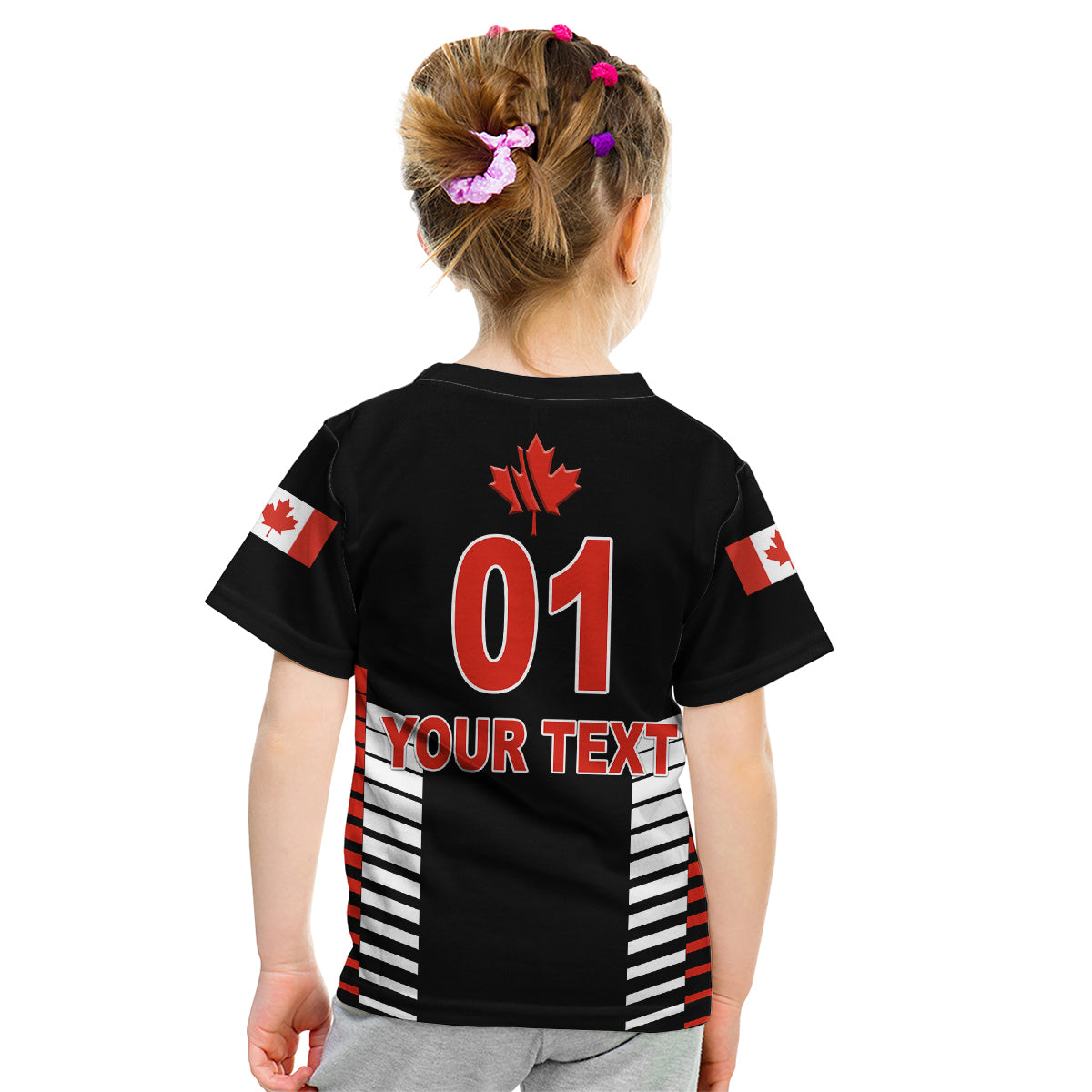 (Custom Personalised) Canada Cricket Kid T Shirt Maple Leaf Unique Style - Black - Vibe Hoodie Shop