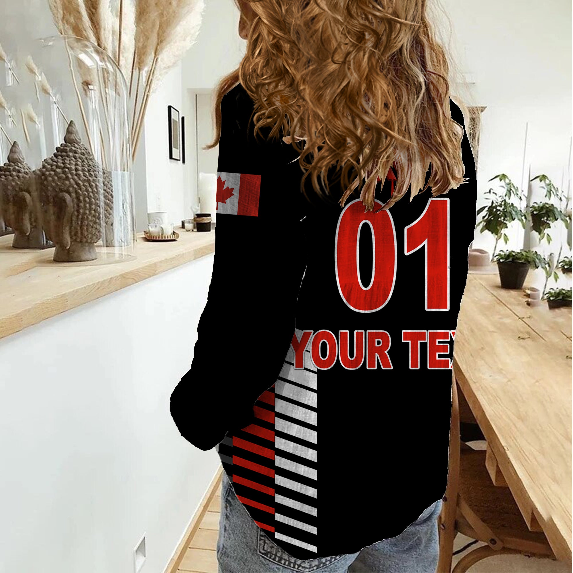 (Custom Personalised) Canada Cricket Women Casual Shirt Maple Leaf Unique Style - Black - Vibe Hoodie Shop
