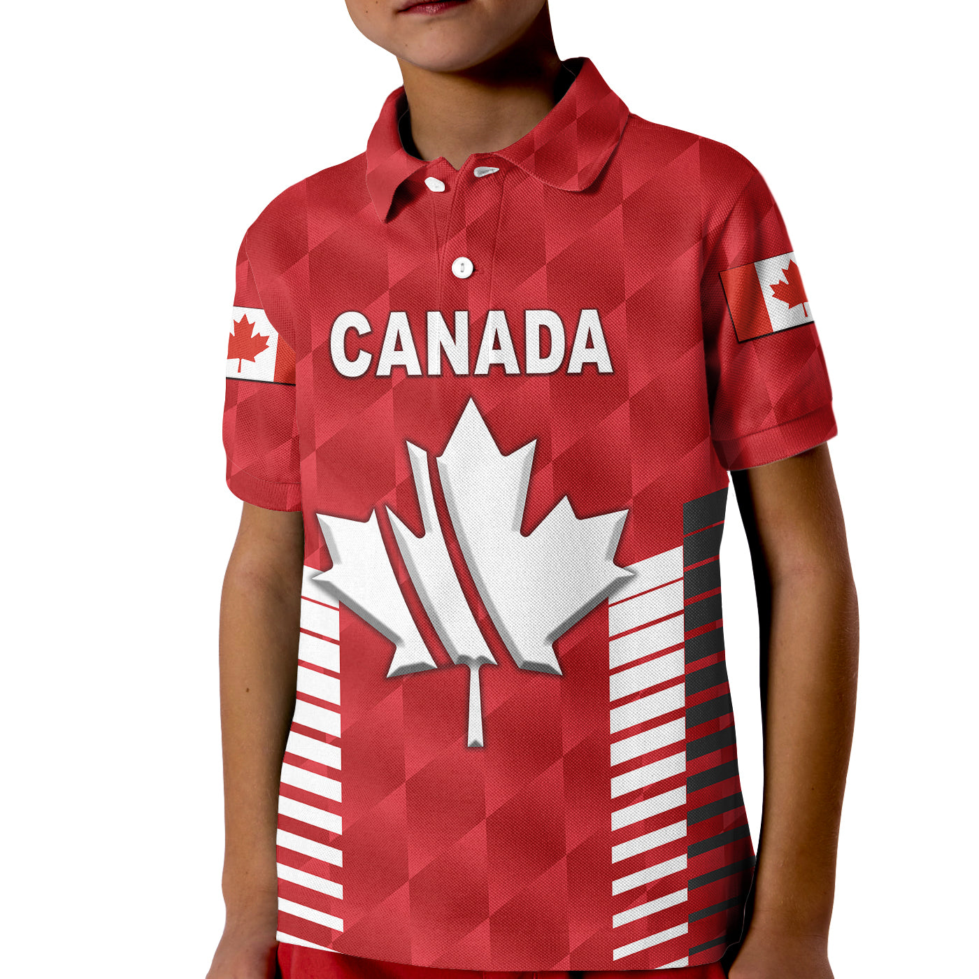 (Custom Personalised) Canada Cricket Kid Polo Shirt Maple Leaf Unique Style - Red - Vibe Hoodie Shop