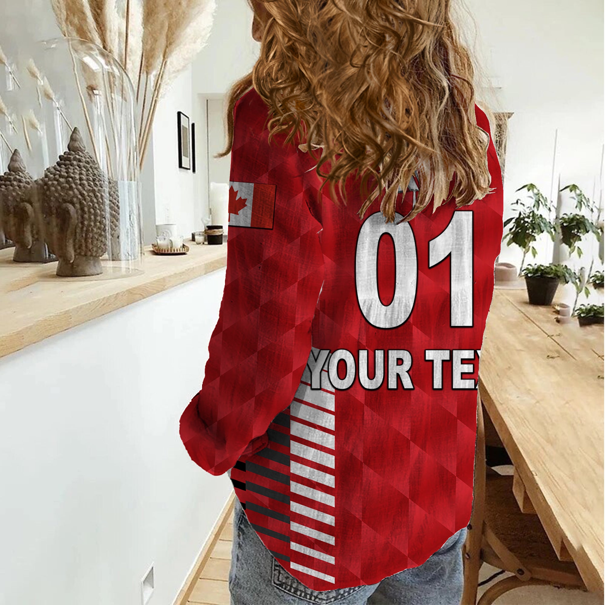 (Custom Personalised) Canada Cricket Women Casual Shirt Maple Leaf Unique Style - Red - Vibe Hoodie Shop