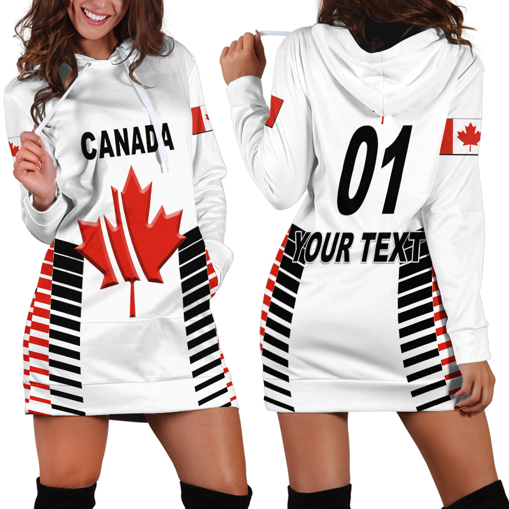 (Custom Personalised) Canada Cricket Hoodie Dress Maple Leaf Unique Style - White - Vibe Hoodie Shop