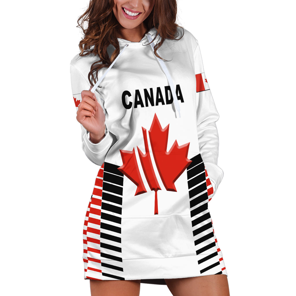 (Custom Personalised) Canada Cricket Hoodie Dress Maple Leaf Unique Style - White - Vibe Hoodie Shop