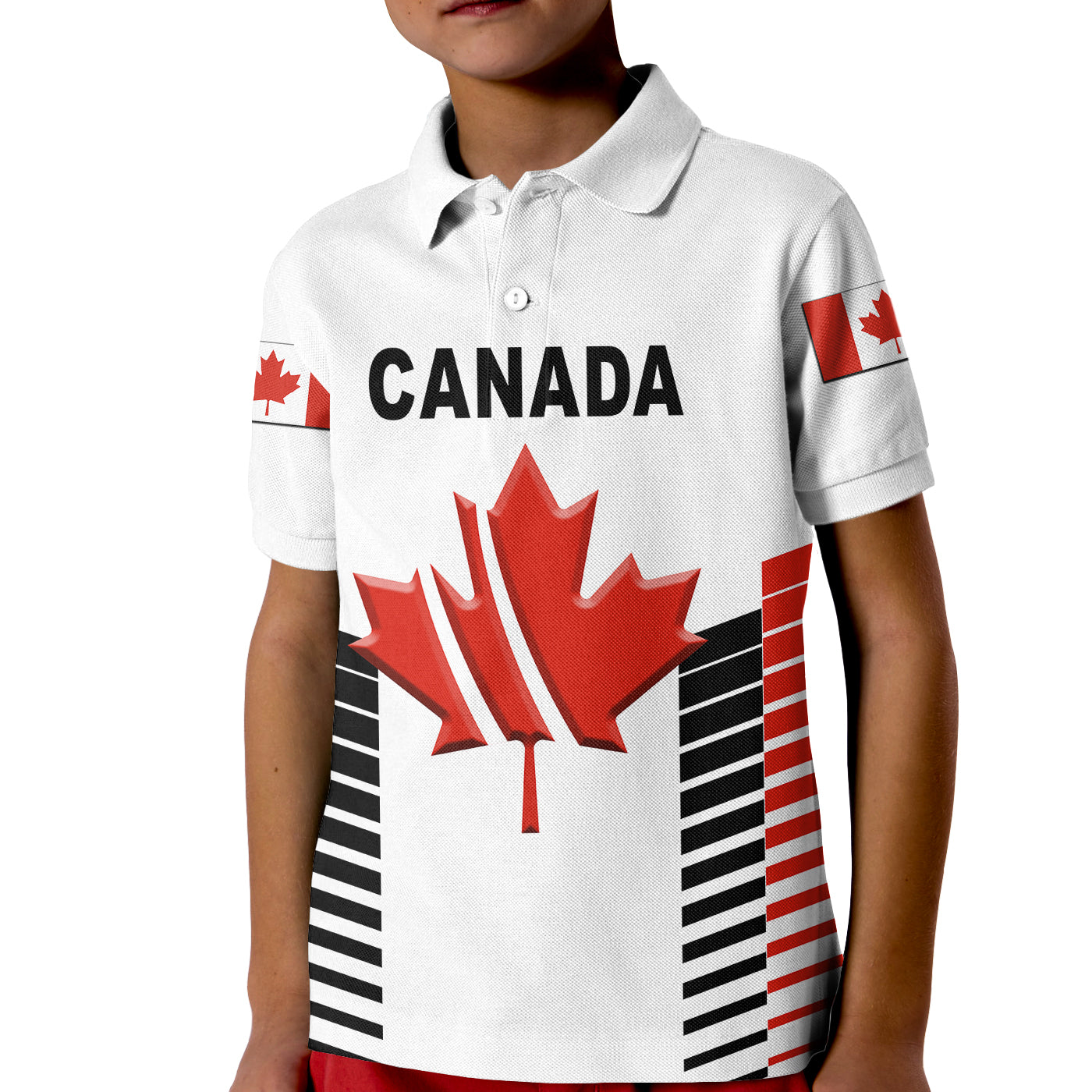 (Custom Personalised) Canada Cricket Kid Polo Shirt Maple Leaf Unique Style - White - Vibe Hoodie Shop