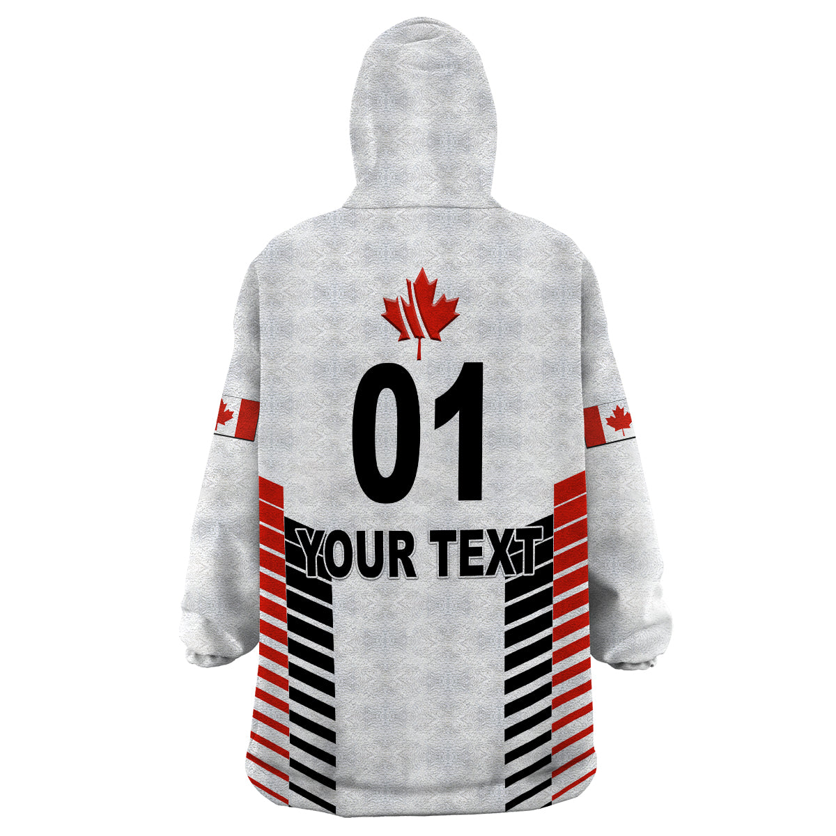 (Custom Personalised) Canada Cricket Wearable Blanket Hoodie Maple Leaf Unique Style - White - Vibe Hoodie Shop