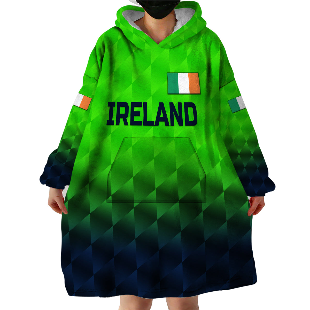 (Custom Personalised) Ireland Cricket Wearable Blanket Hoodie Unique Style - Vibe Hoodie Shop