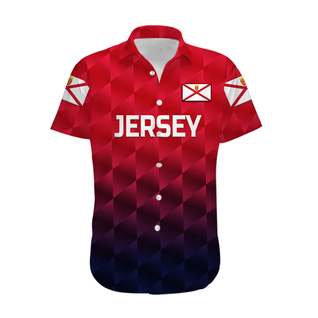 (Custom Personalised) The Bailiwick of Jersey Cricket Hawaiian Shirt Unique Style - Red NO.1 - Vibe Hoodie Shop