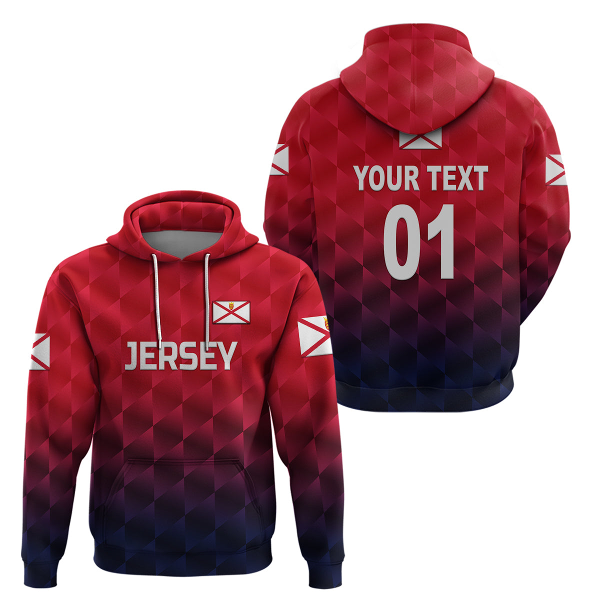 (Custom Personalised) The Bailiwick of Jersey Cricket Hoodie Unique Style - Red NO.1 LT8 - Vibe Hoodie Shop
