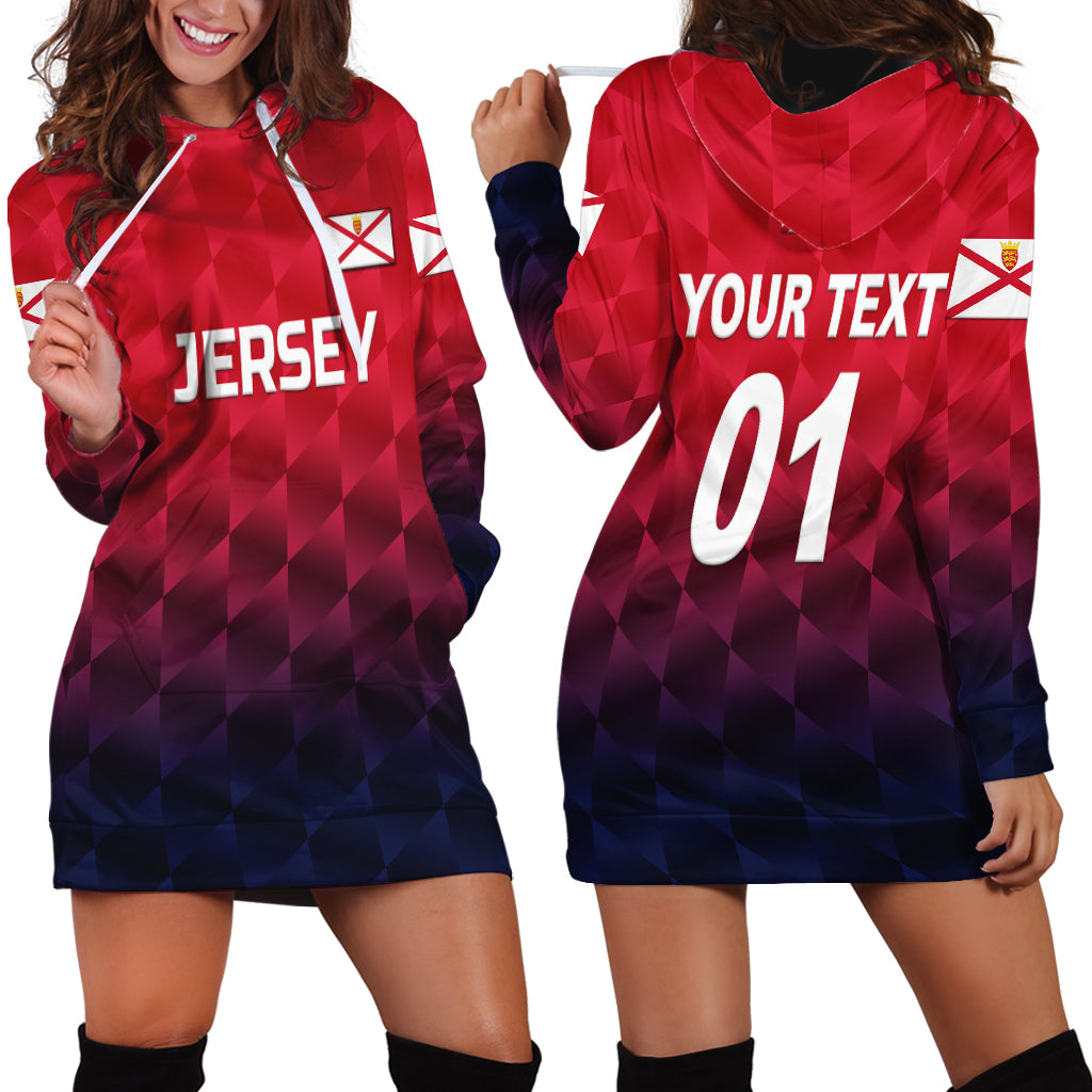 (Custom Personalised) The Bailiwick of Jersey Cricket Hoodie Dress Unique Style - Red NO.1 - Vibe Hoodie Shop