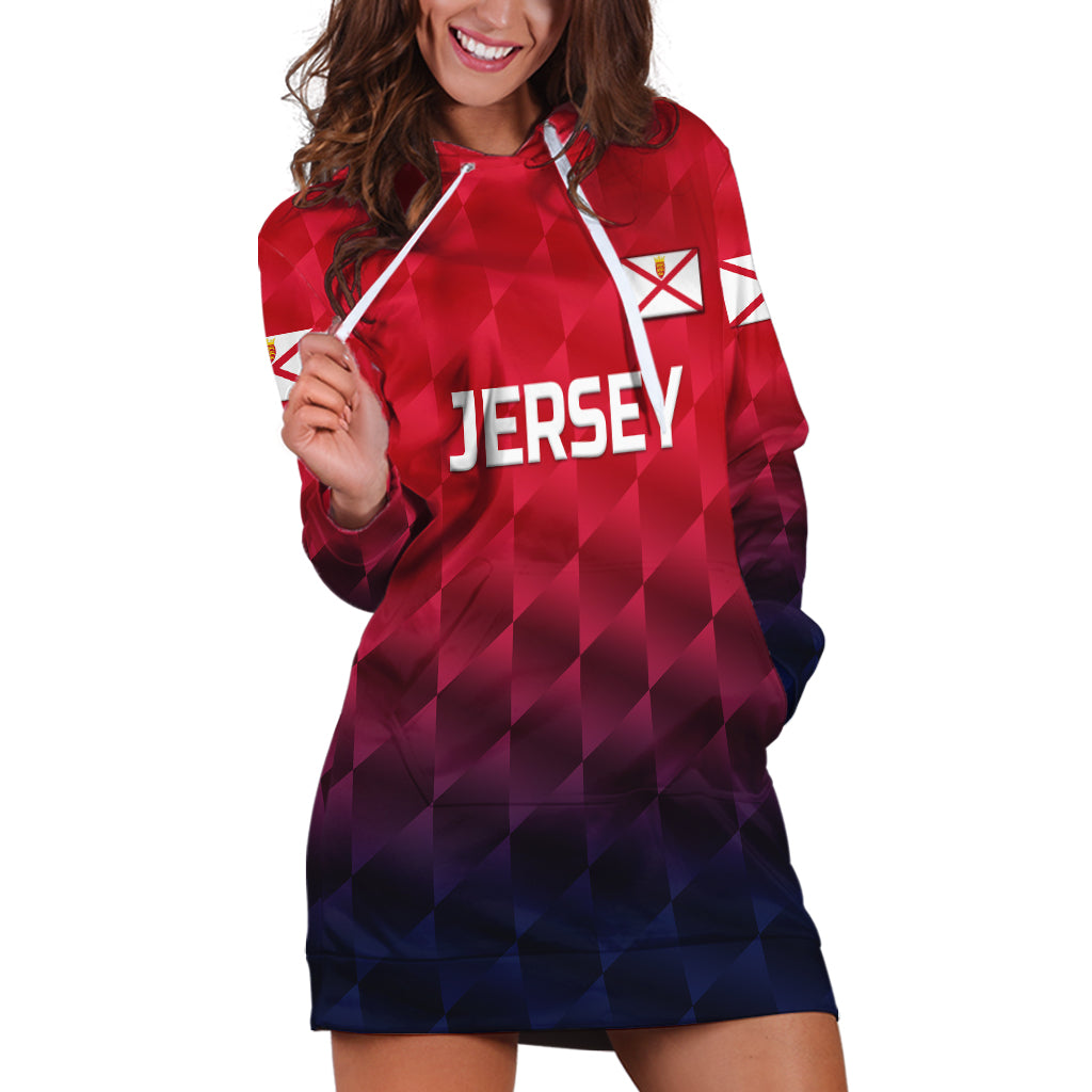 (Custom Personalised) The Bailiwick of Jersey Cricket Hoodie Dress Unique Style - Red NO.1 - Vibe Hoodie Shop