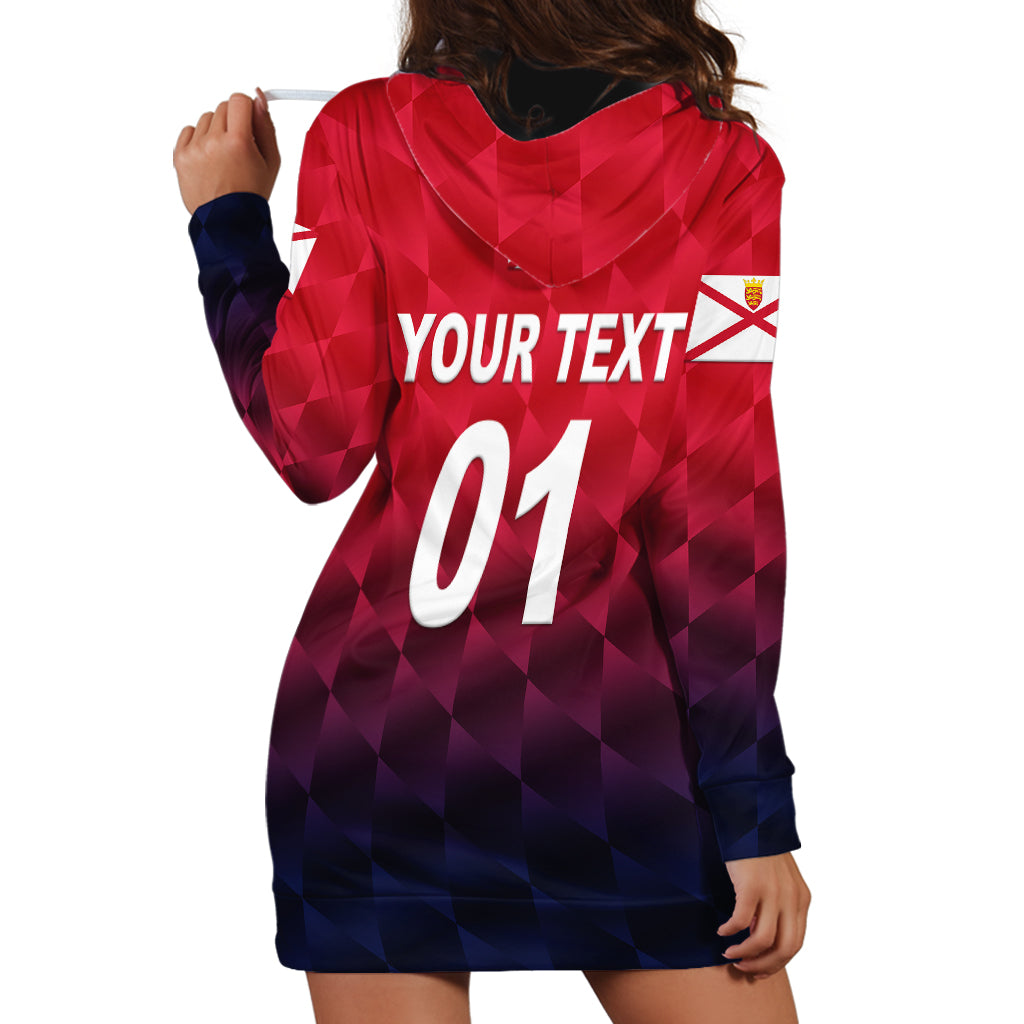 (Custom Personalised) The Bailiwick of Jersey Cricket Hoodie Dress Unique Style - Red NO.1 - Vibe Hoodie Shop