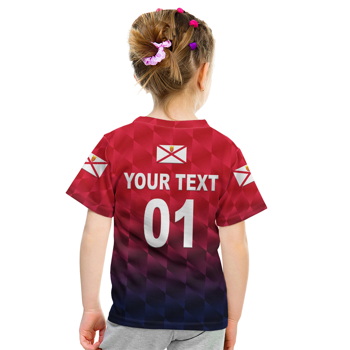 (Custom Personalised) The Bailiwick of Jersey Cricket Kid T Shirt Unique Style - Red NO.1 - Vibe Hoodie Shop