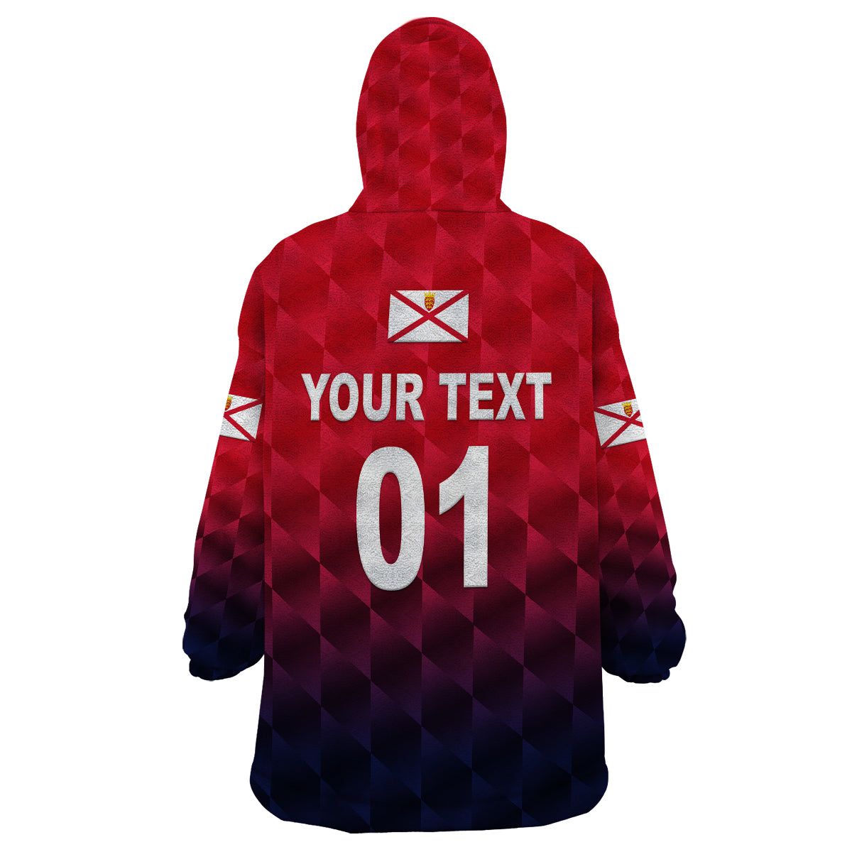 (Custom Personalised) The Bailiwick of Jersey Cricket Wearable Blanket Hoodie Unique Style - Red NO.1 - Vibe Hoodie Shop