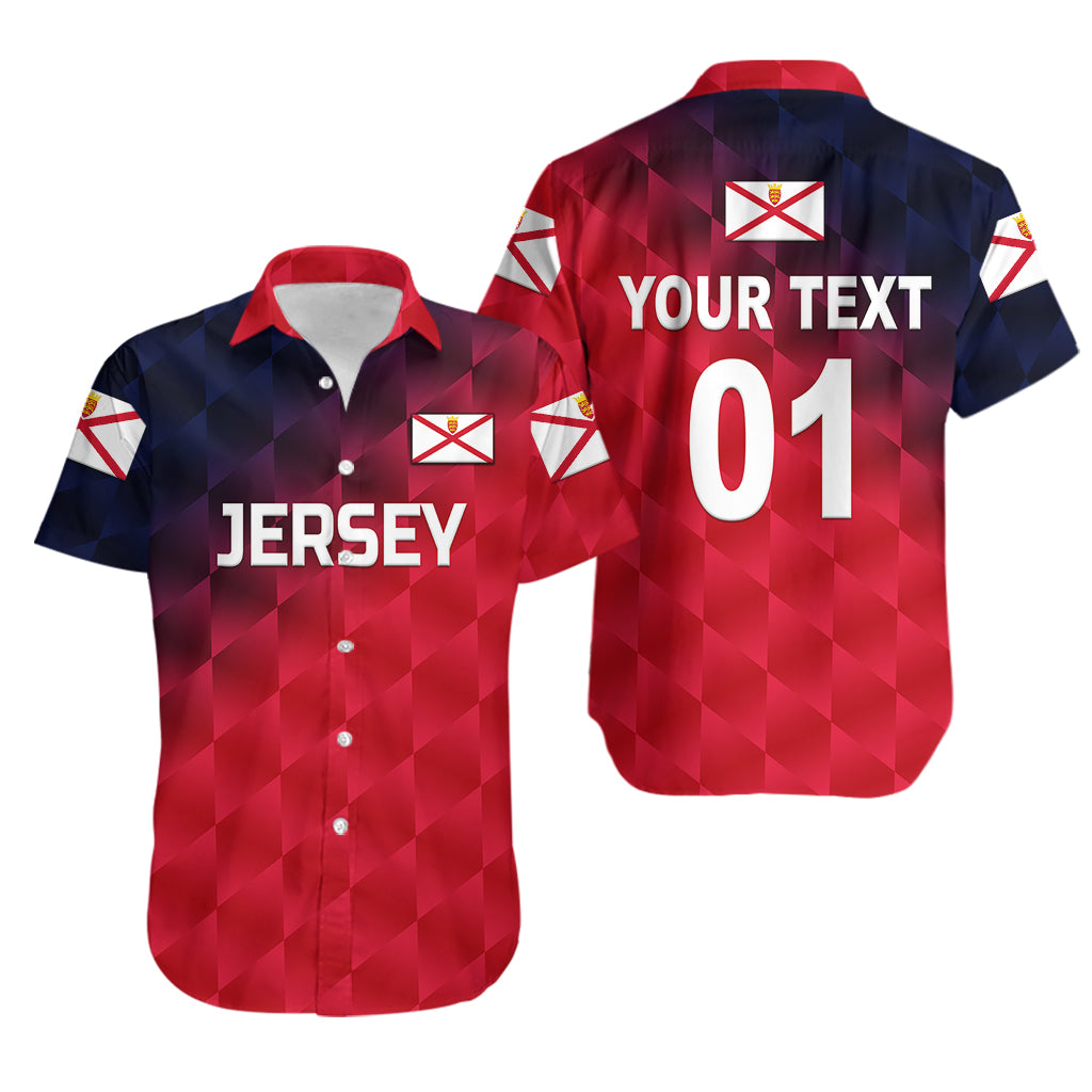 (Custom Personalised) The Bailiwick of Jersey Cricket Hawaiian Shirt Unique Style - Red NO.2 - Vibe Hoodie Shop
