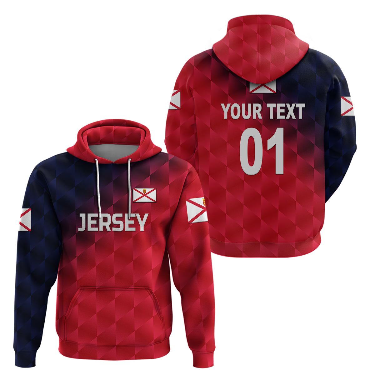 (Custom Personalised) The Bailiwick of Jersey Cricket Hoodie Unique Style - Red NO.2 LT8 - Vibe Hoodie Shop
