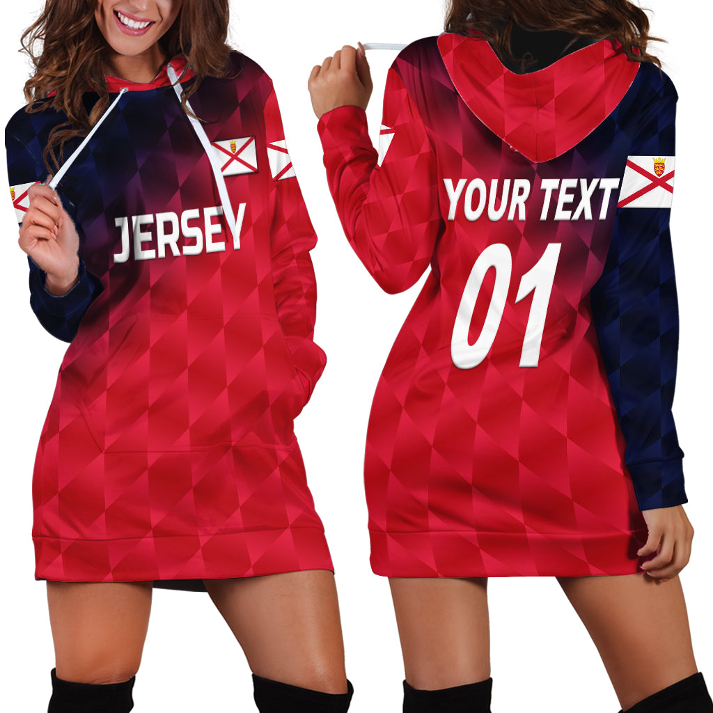 (Custom Personalised) The Bailiwick of Jersey Cricket Hoodie Dress Unique Style - Red NO.2 - Vibe Hoodie Shop