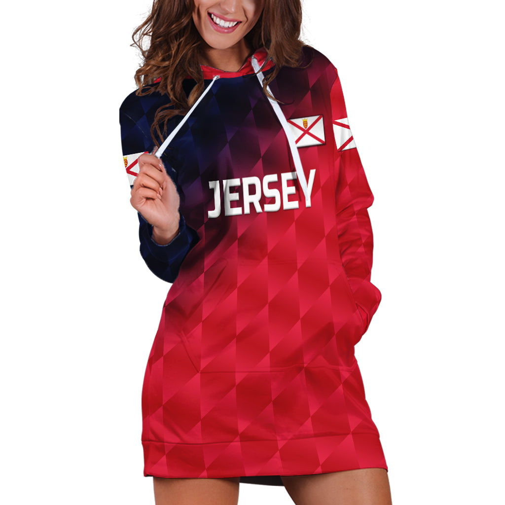 (Custom Personalised) The Bailiwick of Jersey Cricket Hoodie Dress Unique Style - Red NO.2 - Vibe Hoodie Shop