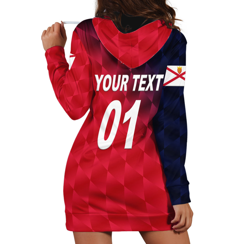 (Custom Personalised) The Bailiwick of Jersey Cricket Hoodie Dress Unique Style - Red NO.2 - Vibe Hoodie Shop