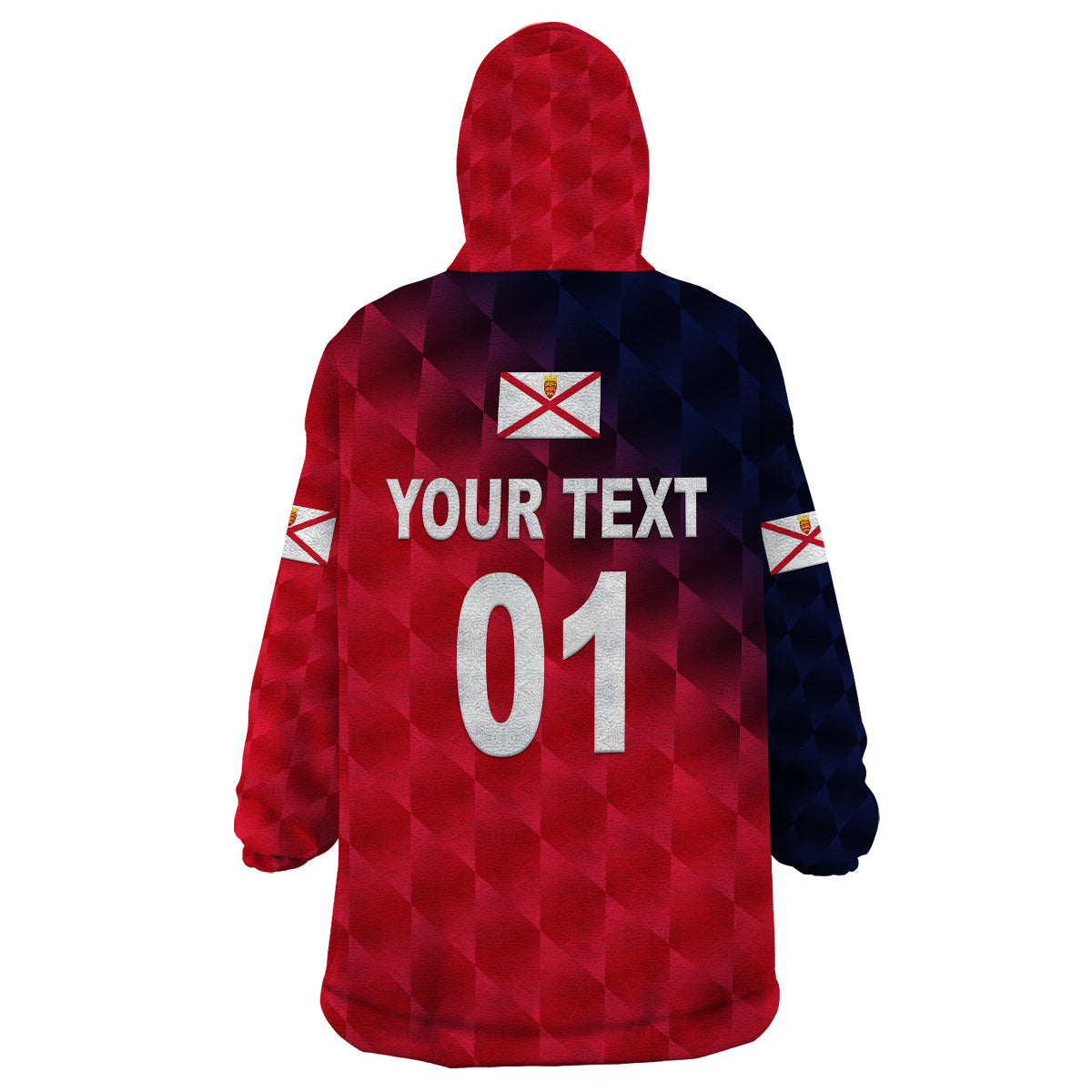 (Custom Personalised) The Bailiwick of Jersey Cricket Wearable Blanket Hoodie Unique Style - Red NO.2 - Vibe Hoodie Shop