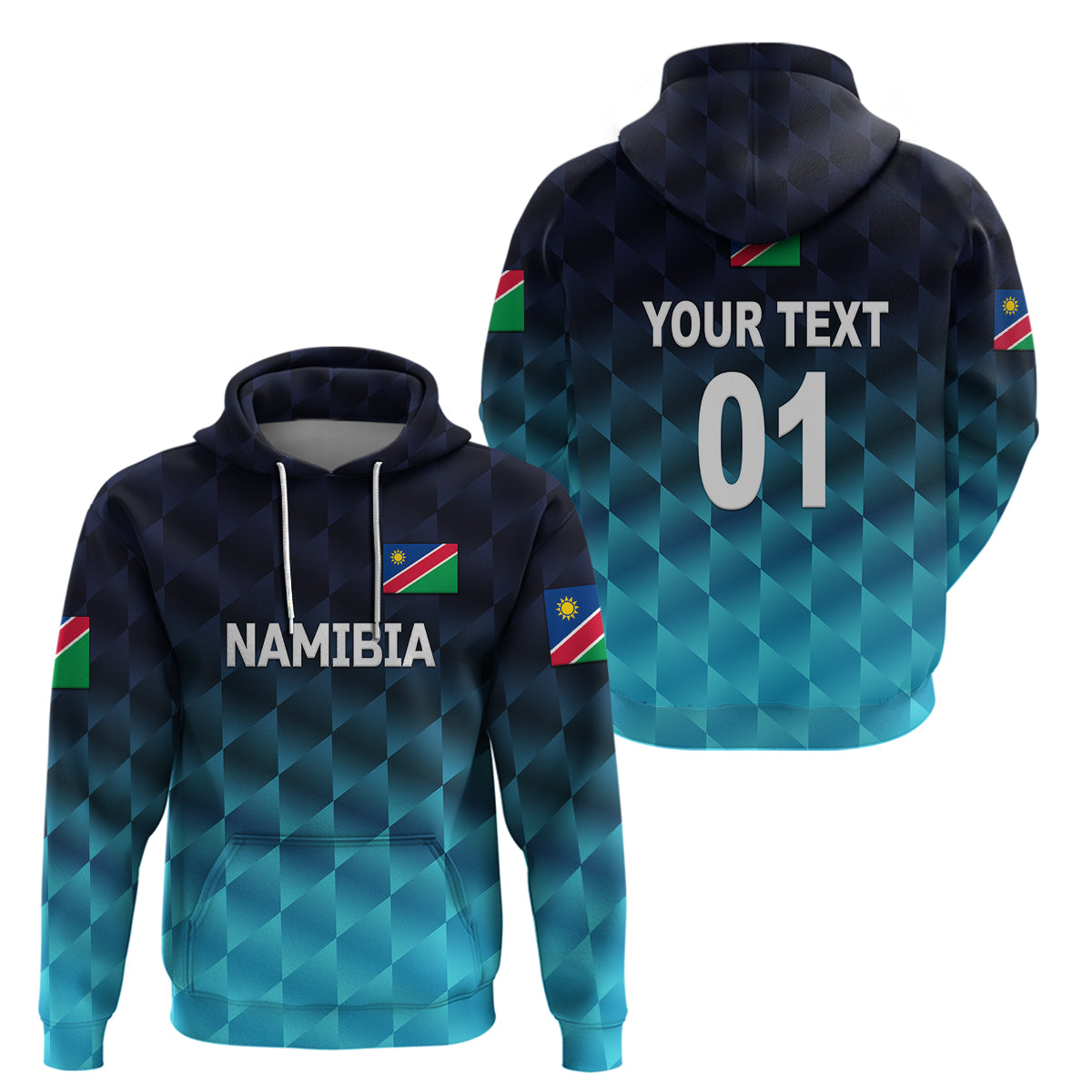 (Custom Personalised) Namibia Cricket Hoodie Unique Style - Blue LT8 - Vibe Hoodie Shop