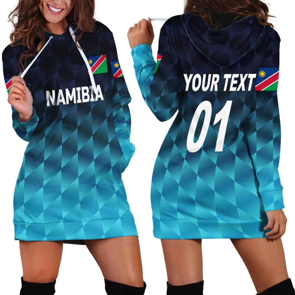 (Custom Personalised) Namibia Cricket Hoodie Dress Unique Style - Blue - Vibe Hoodie Shop