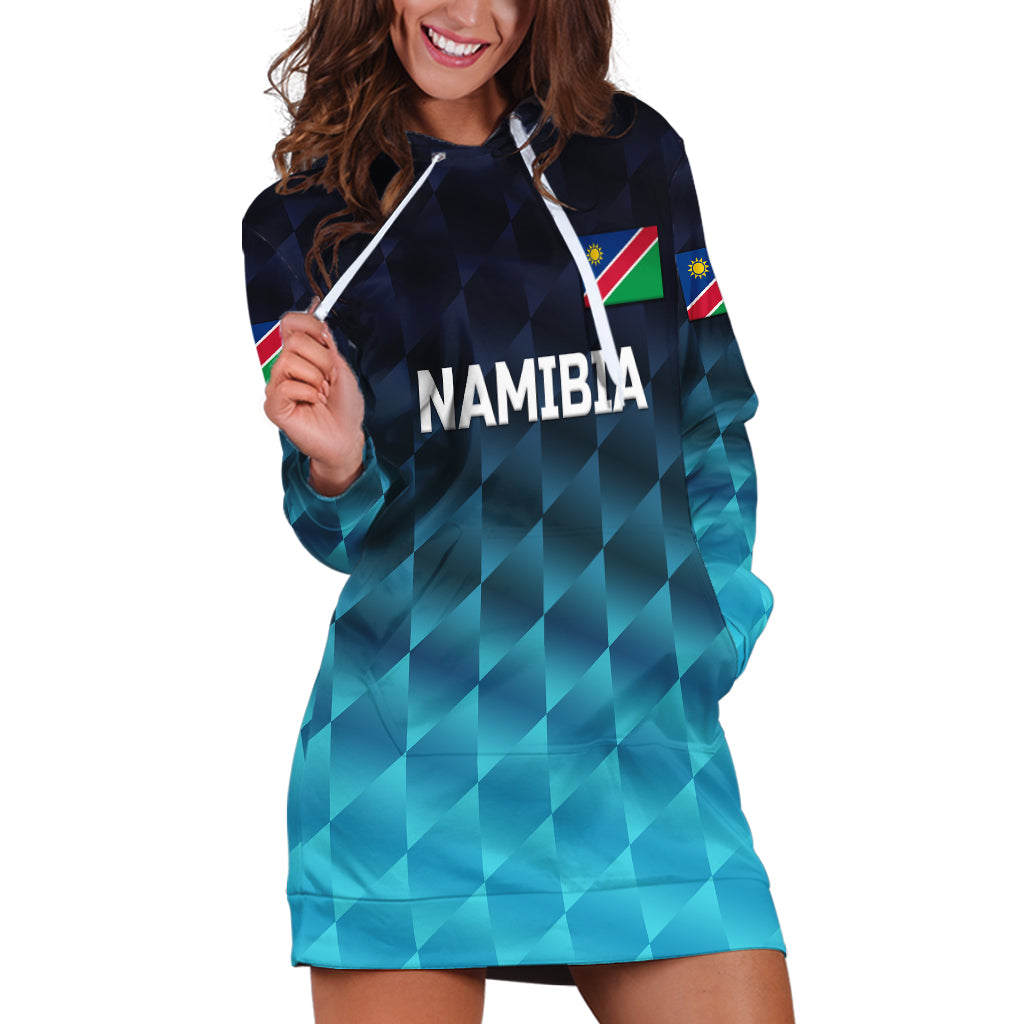 (Custom Personalised) Namibia Cricket Hoodie Dress Unique Style - Blue - Vibe Hoodie Shop