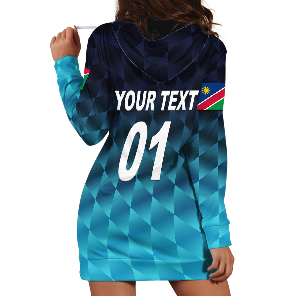 (Custom Personalised) Namibia Cricket Hoodie Dress Unique Style - Blue - Vibe Hoodie Shop