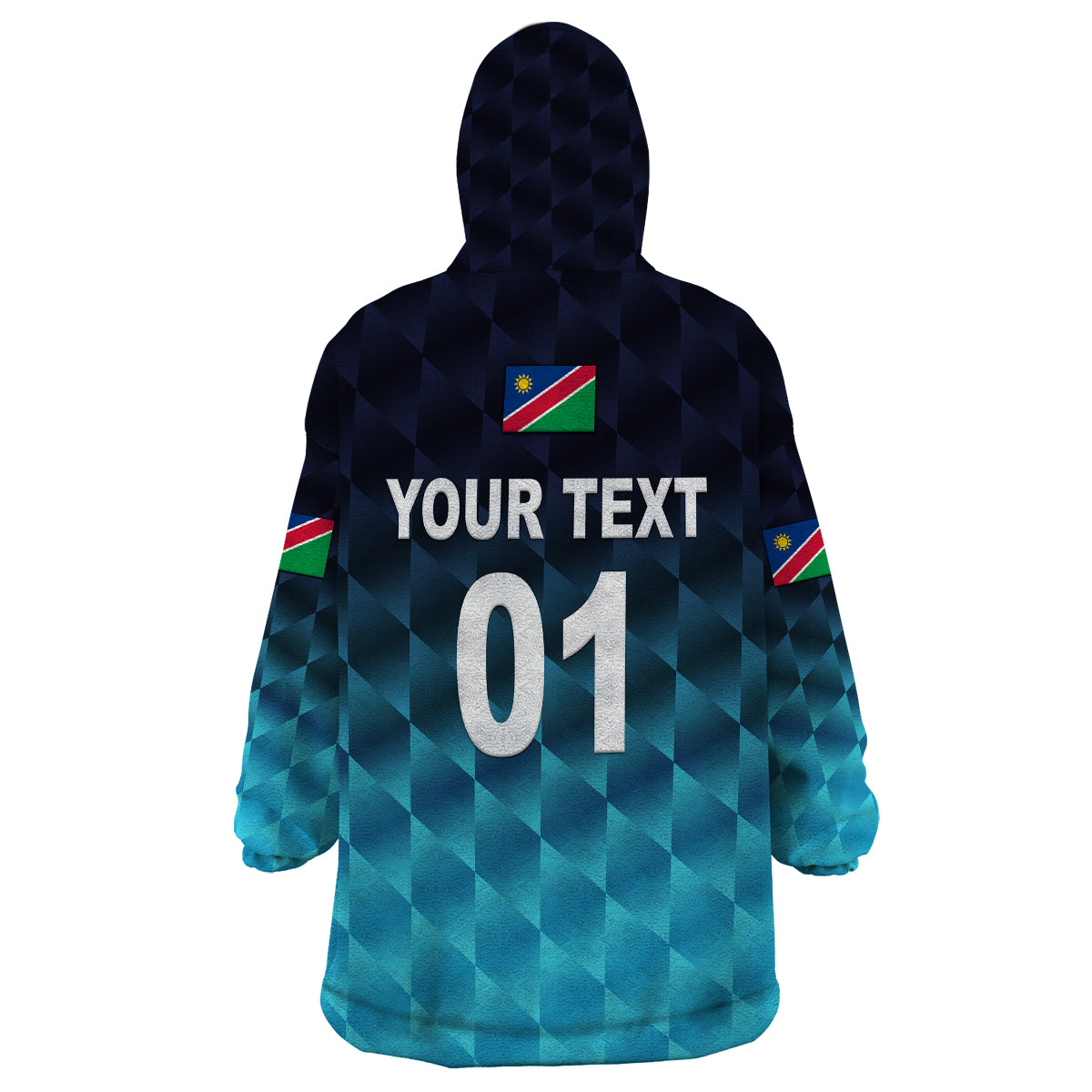 (Custom Personalised) Namibia Cricket Wearable Blanket Hoodie Unique Style - Blue - Vibe Hoodie Shop