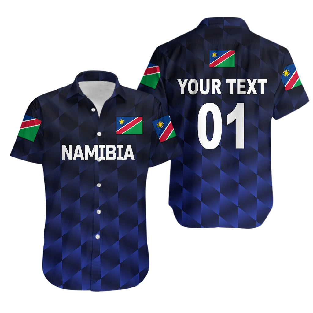 (Custom Personalised) Namibia Cricket Hawaiian Shirt Unique Style - Navy - Vibe Hoodie Shop