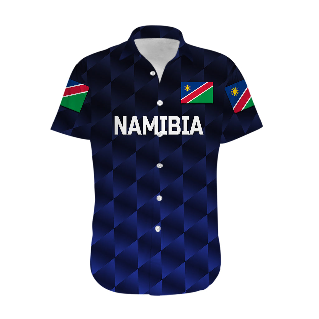 (Custom Personalised) Namibia Cricket Hawaiian Shirt Unique Style - Navy - Vibe Hoodie Shop