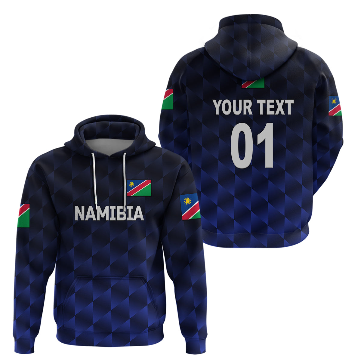 (Custom Personalised) Namibia Cricket Hoodie Unique Style - Navy LT8 - Vibe Hoodie Shop