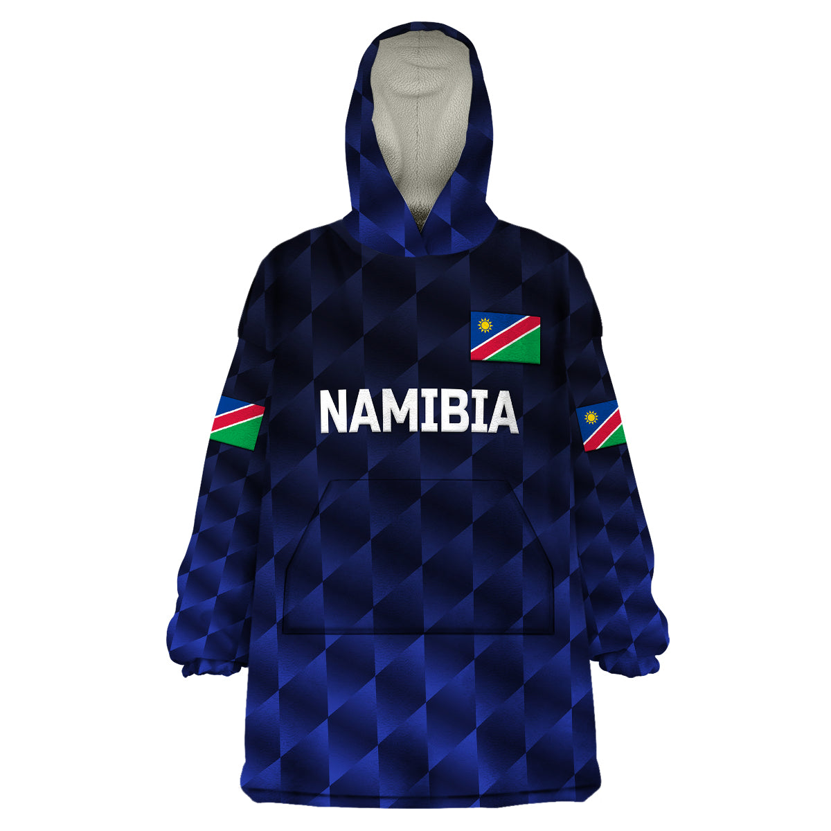 (Custom Personalised) Namibia Cricket Wearable Blanket Hoodie Unique Style - Navy - Vibe Hoodie Shop