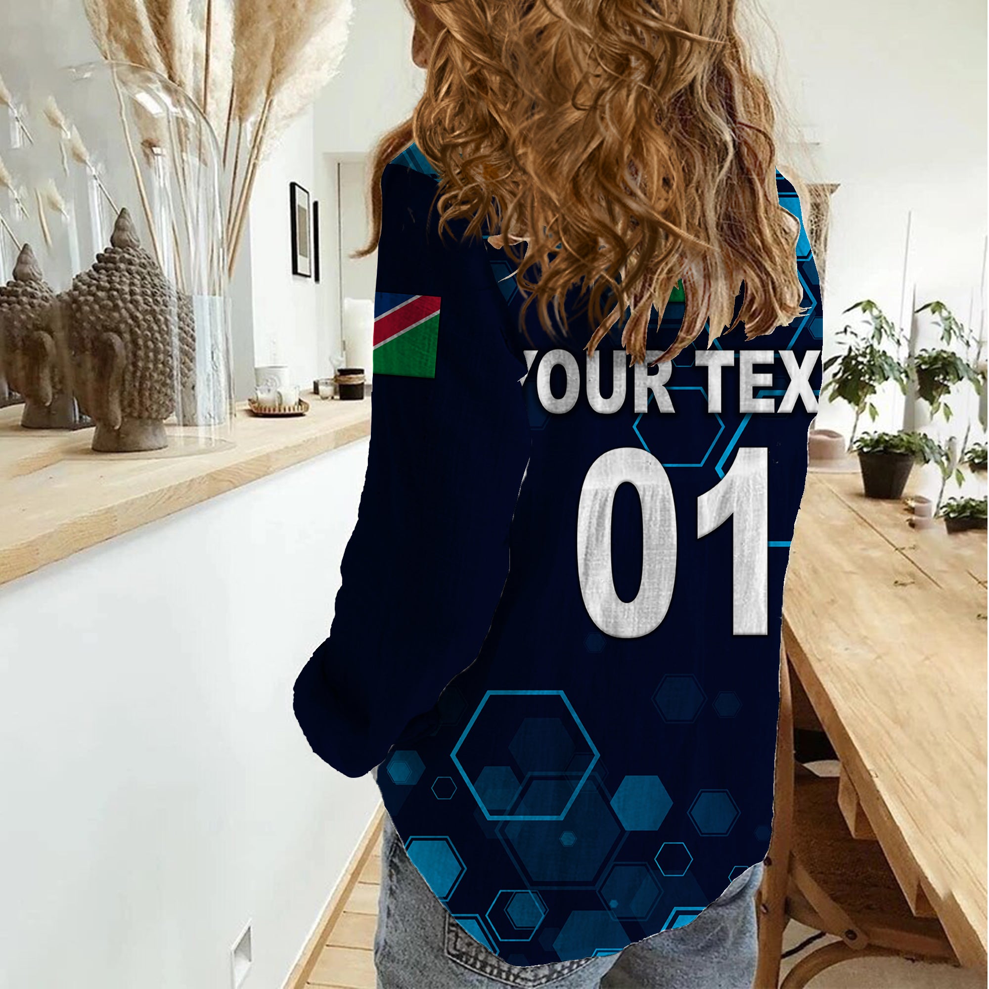 (Custom Personalised) Namibia Cricket Women Casual Shirt Special Style - Vibe Hoodie Shop