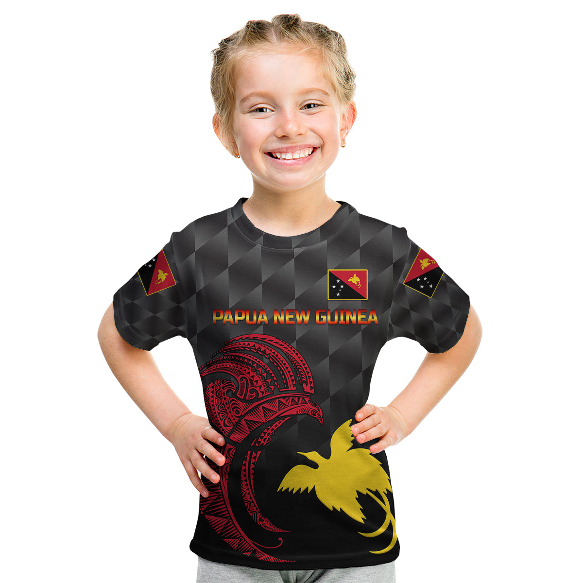 (Custom Personalised) Papua New Guinea Barramundis Cricket Kid T Shirt Birds Of Paradise Paradisaea Raggiana Original - Black - Vibe Hoodie Shop