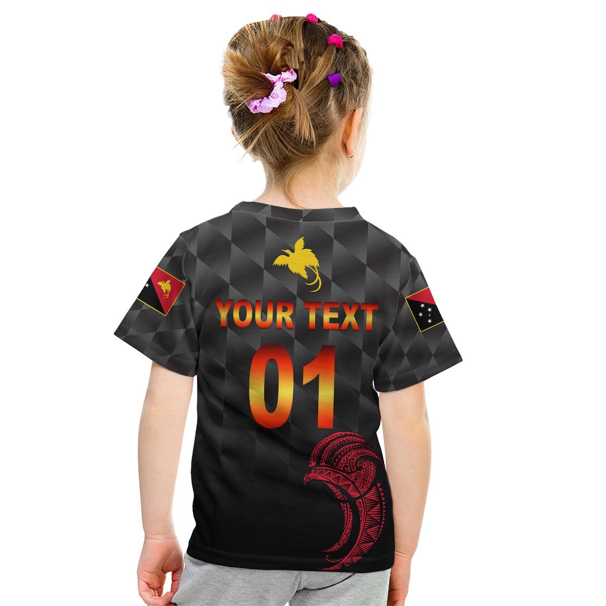 (Custom Personalised) Papua New Guinea Barramundis Cricket Kid T Shirt Birds Of Paradise Paradisaea Raggiana Original - Black - Vibe Hoodie Shop