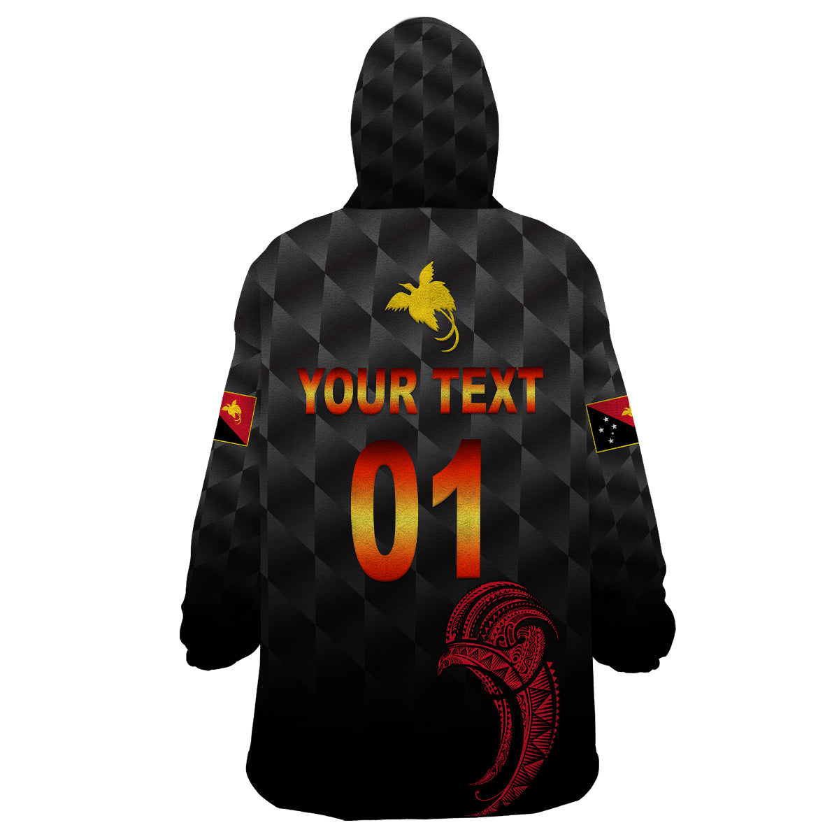 (Custom Personalised) Papua New Guinea Barramundis Cricket Wearable Blanket Hoodie Birds Of Paradise Paradisaea Raggiana Original - Black - Vibe Hoodie Shop