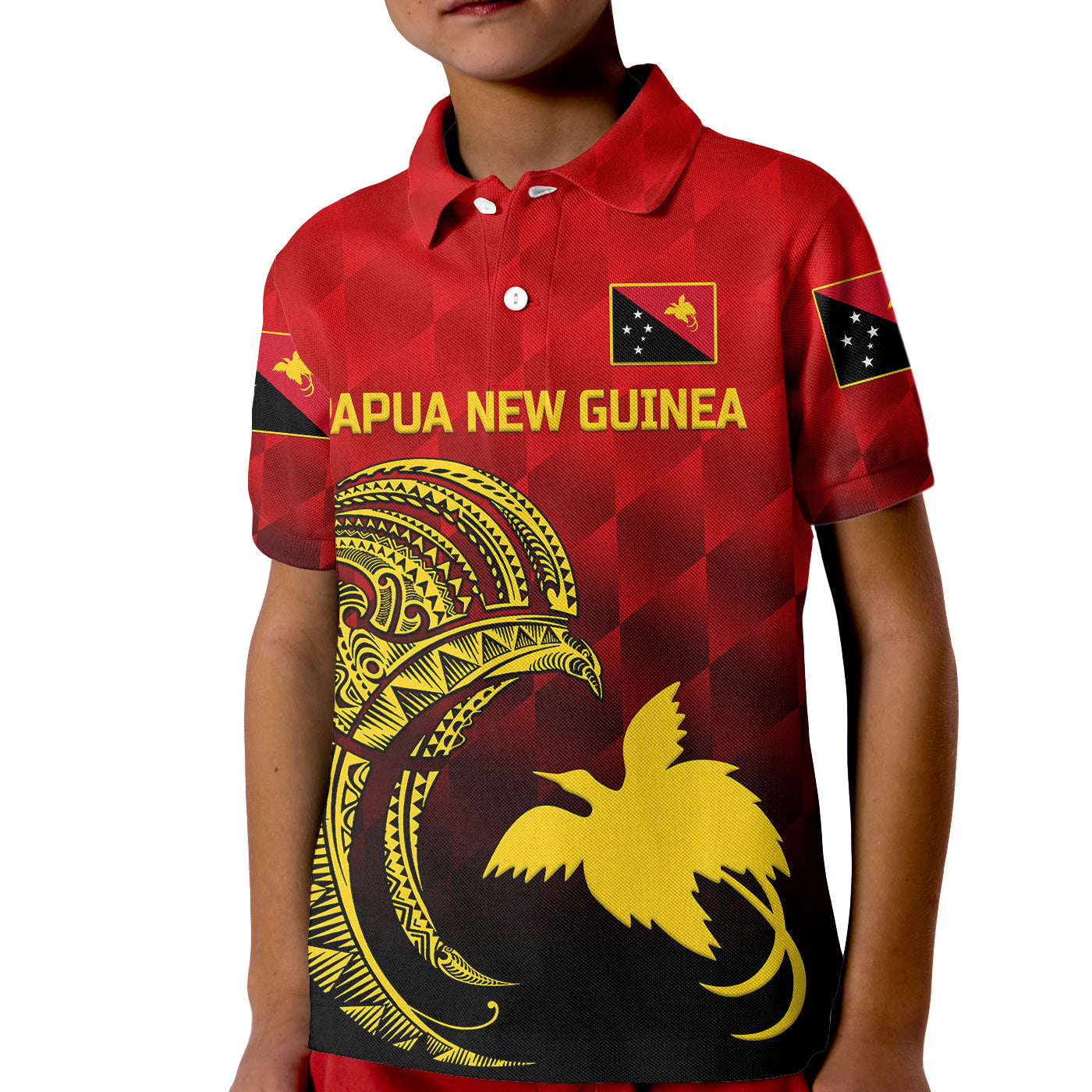 (Custom Personalised) Papua New Guinea Barramundis Cricket Kid Polo Shirt Birds Of Paradise Paradisaea Raggiana Original - Red - Vibe Hoodie Shop