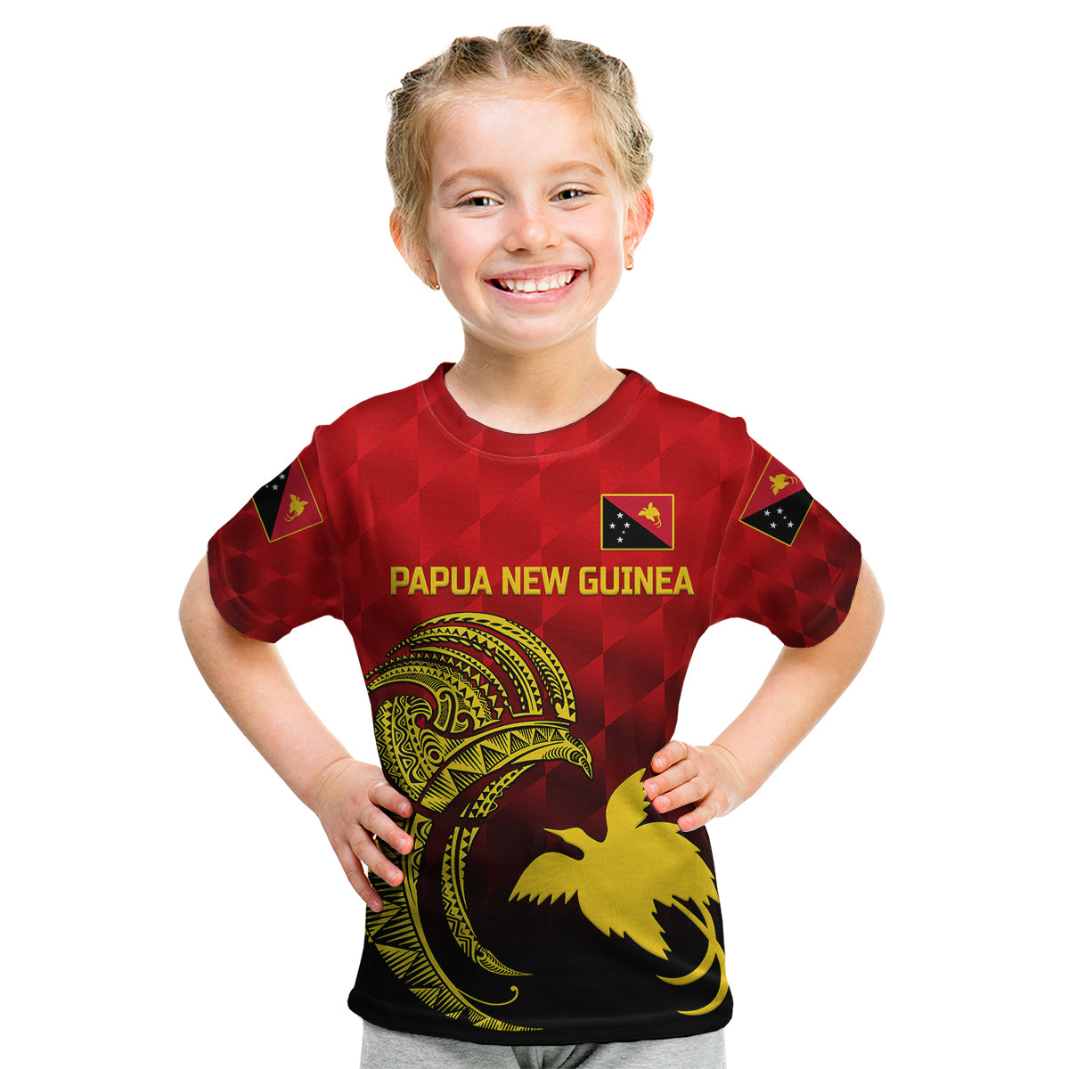 (Custom Personalised) Papua New Guinea Barramundis Cricket Kid T Shirt Birds Of Paradise Paradisaea Raggiana Original - Red - Vibe Hoodie Shop