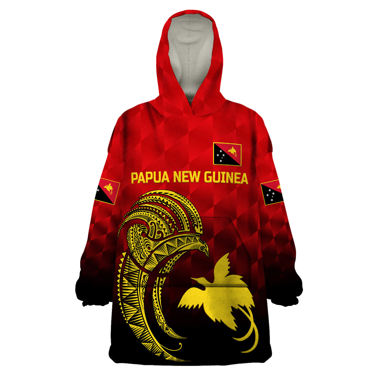 (Custom Personalised) Papua New Guinea Barramundis Cricket Wearable Blanket Hoodie Birds Of Paradise Paradisaea Raggiana Original - Red - Vibe Hoodie Shop